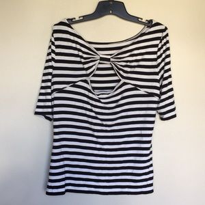 Cute striped top with bow detail in back!